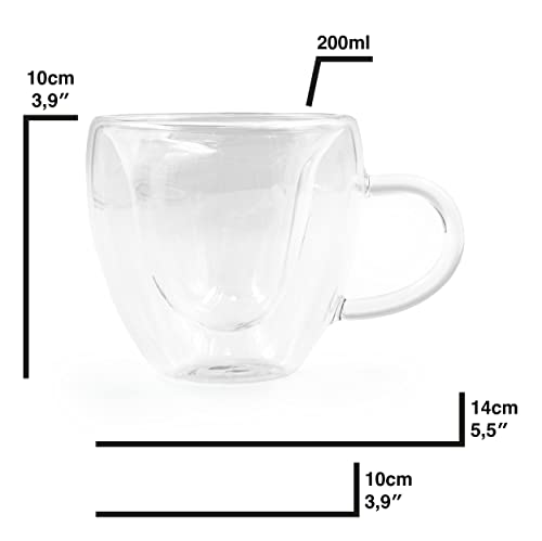 Tasse à thé double paroi cœur de 200 ml, le cadeau idéal pour la Saint-Valentin
