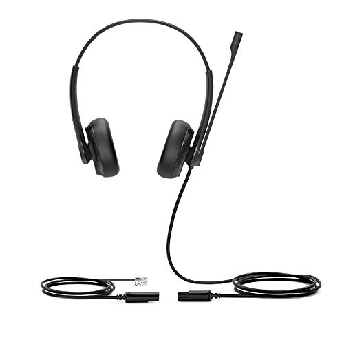 Yealink Headset YHS34 Dual - Due Auricolari - Con Cavo Di Collegamento Rj - 3