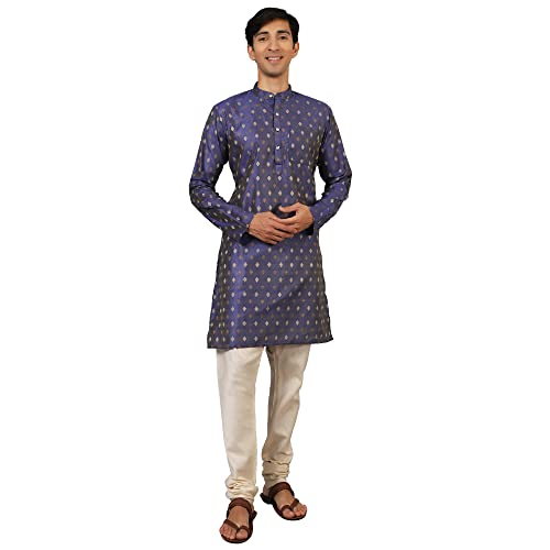 WINTAGE Men's: Banarasi Art Silk Cotton Kurta Pajama