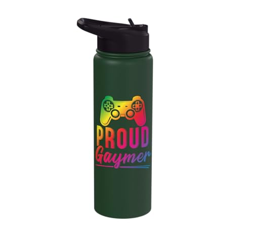 Proud Gaymer LGBTQ LGBT Video Game Lover Rainbow Gamer Stainless Steel Insulated Water Bottle