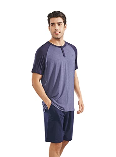 Pyjama court homme respirant en fibre de bambou d'été contre la chaleur nocturne