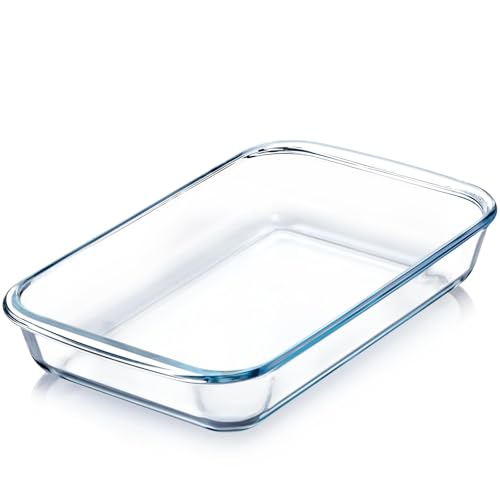 2 Quart Glass Baking Dish for Oven, Single Serving Glass Pan for Cooking Casserole Dish Rectangular Baking Pan Bakeware