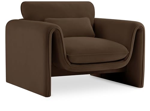Sillón Terciopelo Marrón Curvado