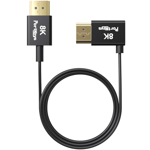 Image of Portkeys 8K HDMI Cable High-Speed HDMI Ultra Thin 10-Core Coaxial Cable, 2.4mm Diameter Cable 19-PIN Full PIN Mapping Support 8K60Hz 4K240Hz for Camera Monitor /PC /TV /Game (1M)