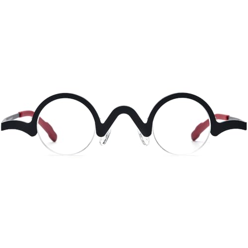 Image of FONEX Colorful Pure Titanium Glasses Frame Women Retro Round Eyeglasses