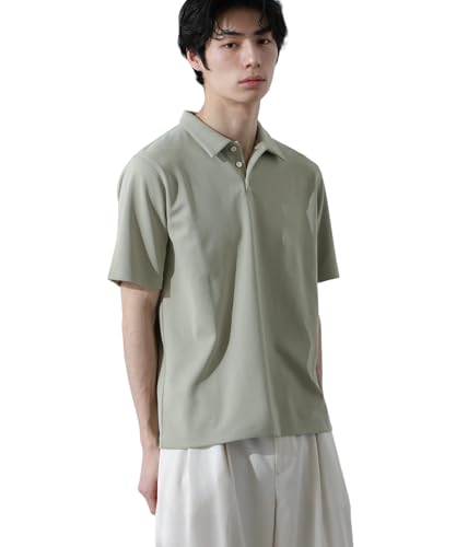 [ナノ・ユニバース] WEB限定/T/C 天竺 ポロシャツ 半袖 メンズ M 130 L.グリーン 672-5124207