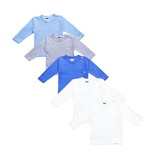 MEA BABY Pack de 5 camisetas de manga larga unisex para bebé, Muchachos