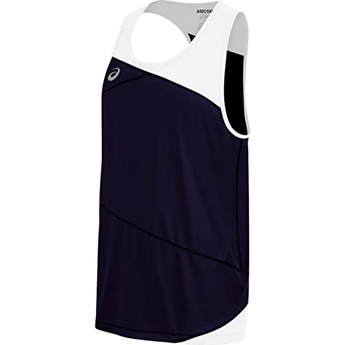 ASICS Men's Gunlap Singlet, Navy/White, XX-Large