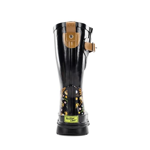 Image of Western Chief Women's Waterproof Mid Rain Boots | Ladies pull on mid rain boots with adjustable buckle, cushioned insole, and rubber outsole for wet weather and outdoor wear.