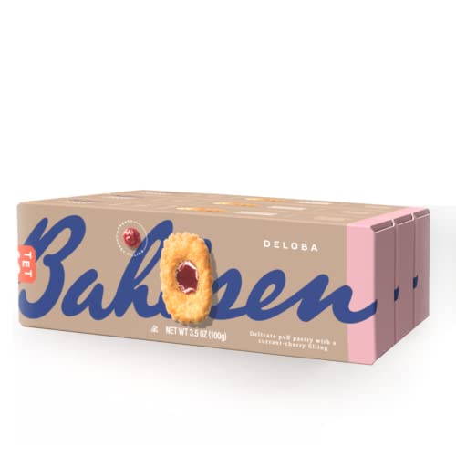 Bahlsen Deloba - Biscotti al ribes rosso (3 scatole) - Dolci e delicati, dolci con strati croccanti leggeri e ripieni di ribes - Scatole da 3,5 once