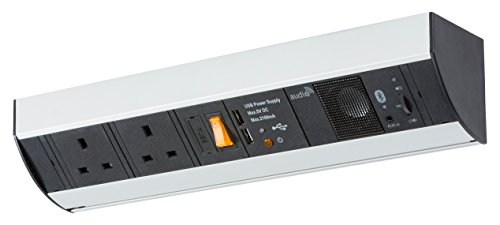 Knightsbridge SK007 Under Cabinet 2G Power Station with USB Charging and Bluetooth Audio System, Black