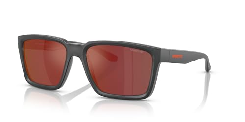 ARNETTE Man Sunglasses Medioum Grey Top Matte/Shiny Frame, Grey Mirror Orange/Yellow Lenses, 57MM2