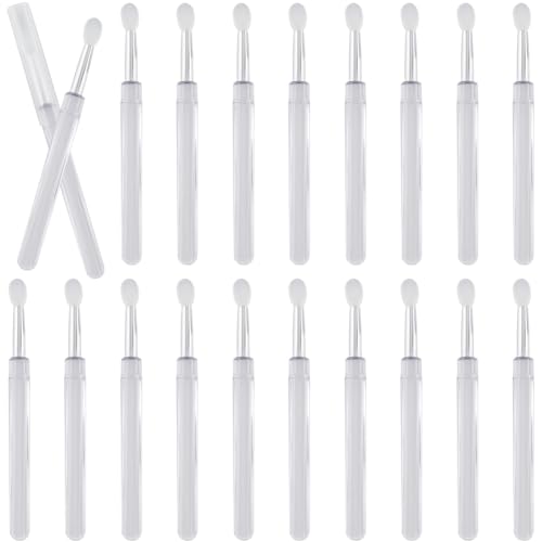 GORGECRAFT 20 Pinceau à Lèvres en Silicone Transparent Blanc Réutilisable pour Maquillage Rouge à Lèvres Brillant Baume Pinceaux Applicateurs Kits D'Outils avec Capuchons de Protection L'Application