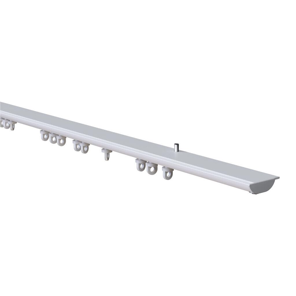 Discete White Metal Top (Ceiling) Fix Window Curtain Track Set (125cm)