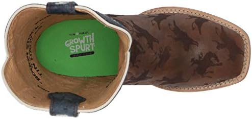 Tin Haul Shoes unisex child Cowboy Western Boot, Brown/Turquoise, 13 Little Kid US | Image 4