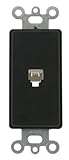 Leviton 40649-E Decora Insert, 6P4C, Screw Terminals, Black