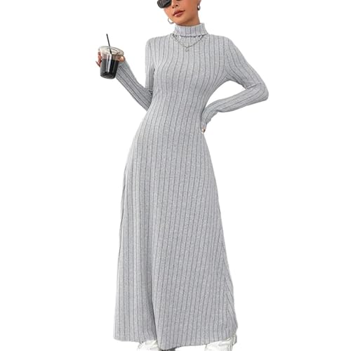 Robe tricotée longue isolante et douce jupe d’hiver GUOYUXIAO
