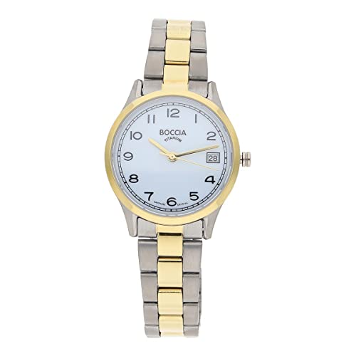 Boccia Damen Analog Quarz Uhr mit Titan Armband 3324-02