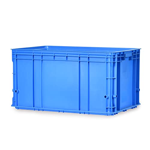 goodsforbusiness GmbH Eurobox, blau, 60x40x32cm, 76,8 L - Logistikbox stapelbar Lagerbox Aufbewahrungsbox | Campingbox Fischereibox Stapelbox stabile Kunststoffkiste Industriebehälter Vorratsbox
