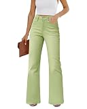 GRAPENT Business Casual Pants for Women Stretch High Waisted Flare Ripped Jeans Lettuce Green Size 12-14