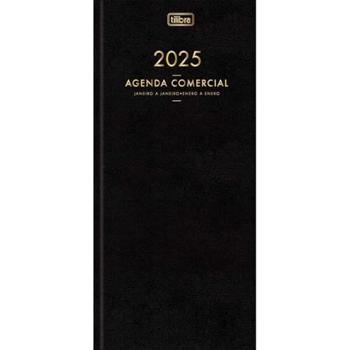 Tilibra - Agenda Executiva Costurada Diária 12,3 x 27,5 cm Comercial 2025 - Preta