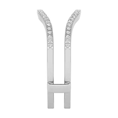 Dazzlingrock Collection Round Lab Grown White Diamond Double Guard Wedding Band Enhancer Ring for Women (0.15 ctw, Color H-I, Clarity SI2) in Solid Gold3