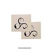 10 x Flower Triskele Symbol - BDSM Temporary Tattoo Logo in Black (10)