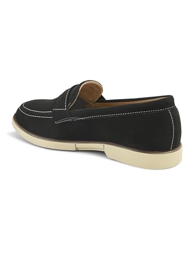 Image of STANPHORD Men Suede Formal Loafer Shoes | Round Toe Slip-On Moccasins | PU Leather Cushioned Anti-Slip | Office Party Business Casual Wear (TPSG 7086)