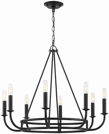 Crystorama Bailey 8 Light Matte Black Chandelier