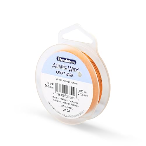 Image of Artistic Wire, 28 Gauge Tarnish Resistant Colored Copper Craft Wire, Natural, 40 yd