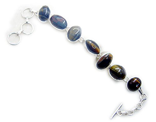 Bracelet œil de tigre en argent sterling 925, un bijou d'exception fait de pierres véritables