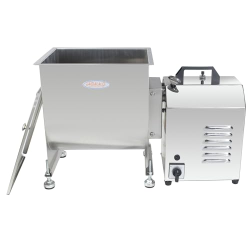 Image of Hakka 15lb /7.5L Electric Meat Mixer, Stainless Steel 10L Capacity Fixed Tank Commercial Meat Mixer with Motor for Sausage Restaurant Food Processing Equipment