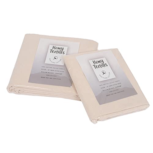 Tissu calico en coton au mètre couleur crème naturelle pour couture créative (167 cm de large)