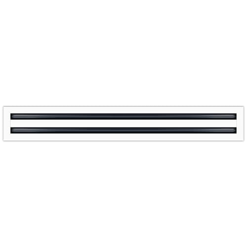 Image of BUILDMART - 28x4 White Modern AC Vent Cover - Decorative Air Vent - Standard Linear Slot Diffuser - Register Grille for Ceiling, Walls & Floors - Texas Buildmart