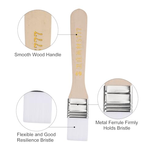 QUARKZMAN 24 Stück 5,3 Pinsel 0,8 Breite Weiche Nylonborsten mit Holzgriff für Wände, Schränke, Zäune Weiß