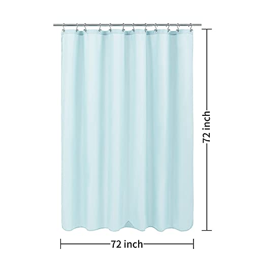 Image of ALYVIA SPRING Waterproof Fabric Shower Curtain Liner, Washable Cloth Shower Curtain for Bathroom - Standard Size 72x72, Blue
