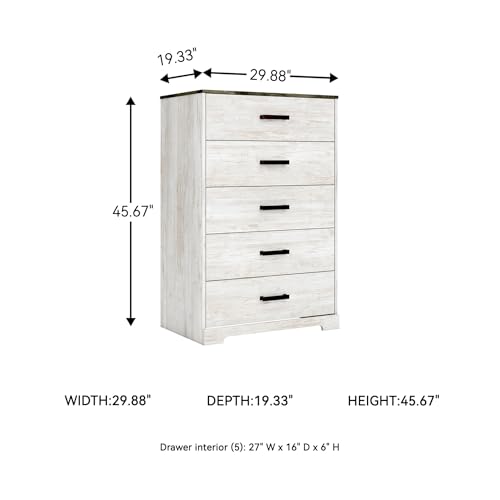 Signature Design by Ashley 5-Drawer Chest, Tall Dresser, 30" W x 46" H - image 2