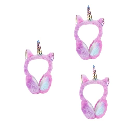 Orejeras de unicornio para mujer pack de 3 piezas de invierno peluche calidez