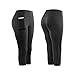 Donna 3/4 Leggings Vita Alta Yoga Fitness Pantaloni con Tasche Push Up Collants Elastici Leggins da Corsa Gym Workout Jogging XL Dear-XiaoBao