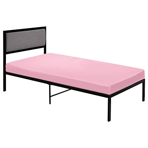 Image of Cot Sheets 31 inch x 75 inch, 2 Pack Cot Size Mattress Sheet Fitted with Narrow Twin /Camp Bunk /Rvs Bunk /Guest Beds, Super Soft and Breathable Microfiber Cover for Toddler, Pink