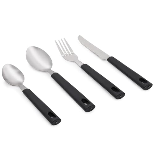 HealthSmart Lightweight Adaptive Utensil Set, 192-Piece Bulk Case – Stainless Steel Easy-Grip Silverware for Elderly and Limited Mobility, Includes 48 Teaspoons, 48 Tablespoons, 48 Knives, 48 Forks by HealthSmart - Used condition - Image 6