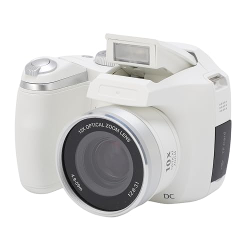 Cámara DSLR 4K, Zoom 12X Óptico y 6X Digital, Blanca miniatura 1