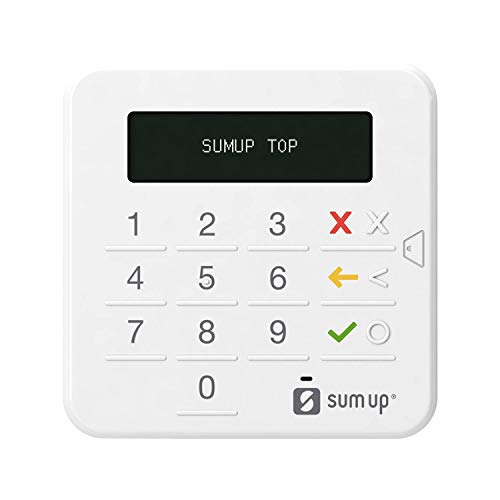Máquina de Cartão SumUP Top Branco Sem Aluguel - Bluetooth, funcionamento a pilha