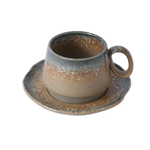 Taza de café de cerámica de estilo japonés de 200 ml con personalidad simple y taza creativa, color moca