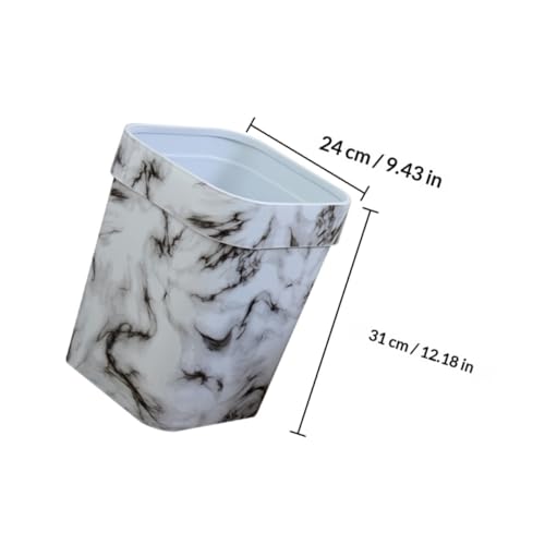 Caneca de basura rectangular de plástico blanco miniatura 2