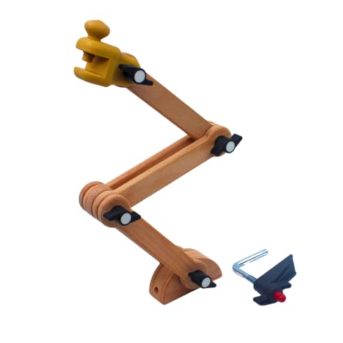 Image of Nurge Adjustable Table Clamp Embroidery Stand with Classic Head - Beech Wood Hoop Holder, 3 Joints, 19.68 inch Max Reach - Hands-Free Desk Crafting for Cross Stitch & Needlework