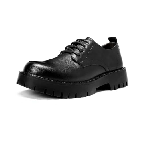 AUSTIN MILL Men's Leather Platform Oxfords Lace-Up Dress Shoes