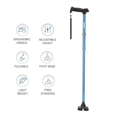 image for REHAND Walking Cane for Men & Women - Foldable, Adjustable, Lightweigh