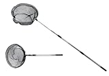 Fischkescher, faltbar, ausziehbar, 1,65 m, 165 cm, Ø 35 cm, Kescher für Fischerei, Teleskop...