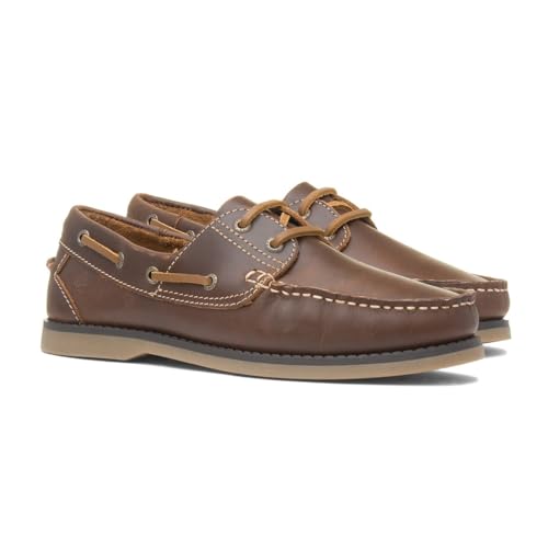 Hush Puppies Wilson Chaussures Bateau en Cuir Marron pour Homme, Marron, 43 EU – vue 7